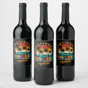 Étiquette Pour Bouteilles De Vin Ingénieur à la retraite, plus mon problème