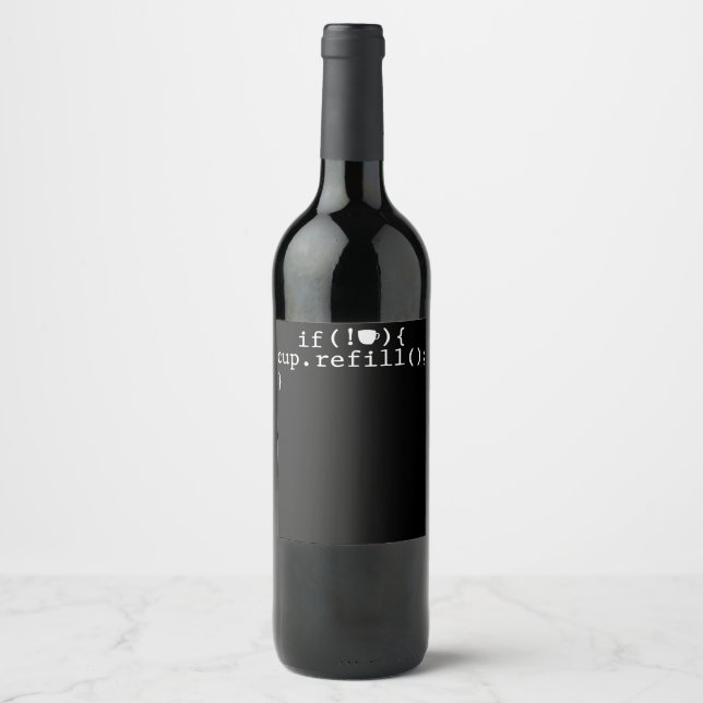Étiquette Pour Bouteilles De Vin Ingénieur logiciel de codage intelligent de rempli (Devant)