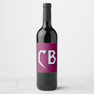 Étiquette Pour Bouteilles De Vin Initiales minimalistes Monogrammes professionnels