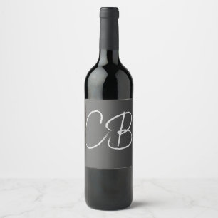 Étiquette Pour Bouteilles De Vin Initiales minimalistes Monogrammes professionnels