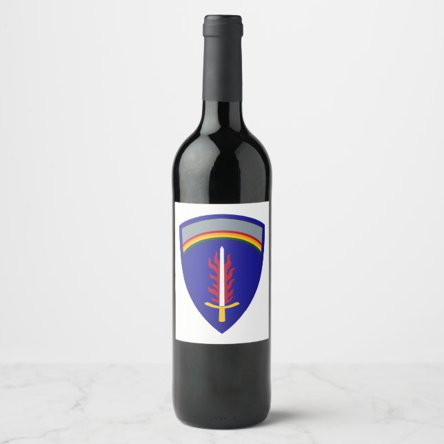Étiquette Pour Bouteilles De Vin Insigne Army Europe USAREUR (Devant)