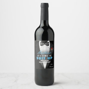 Étiquette Pour Bouteilles De Vin Invitation des Groomsmen uniques