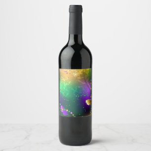 Étiquette Pour Bouteilles De Vin Iridescente mardi gras arrière - plan avec perles