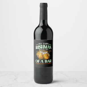 Étiquette Pour Bouteilles De Vin Irlandais buvant de la bière St. Patrick's Day