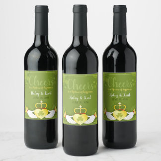 Étiquette Pour Bouteilles De Vin Irlandais Claddagh Heart Mariage