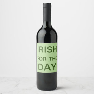 Étiquette Pour Bouteilles De Vin Irlandais pour la journée