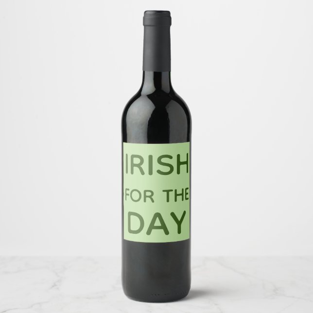 Étiquette Pour Bouteilles De Vin Irlandais pour la journée (Devant)