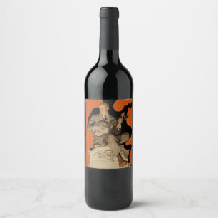 Étiquette Pour Bouteilles De Vin J.C. Leyendecker Joueur de banjo 1920 Art déco Art