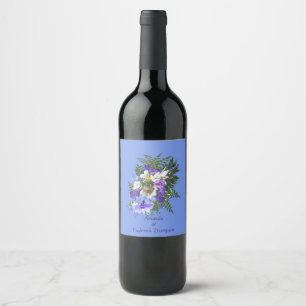 Étiquette Pour Bouteilles De Vin Jacaranda Blooms & Lily Bouquet