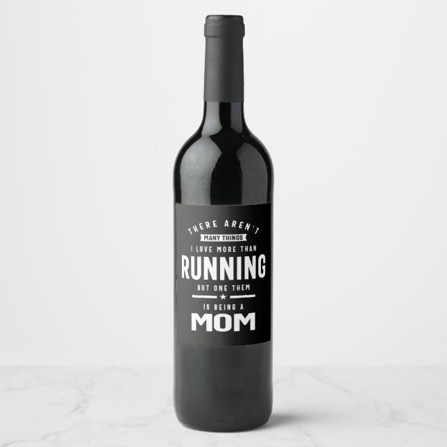 Étiquette Pour Bouteilles De Vin J'adore courir. J'aime être une maman (Devant)