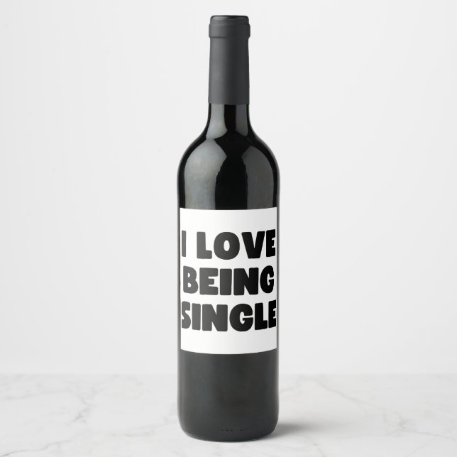 Étiquette Pour Bouteilles De Vin J'adore être célibataire (Devant)