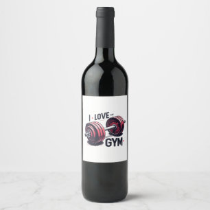 Étiquette Pour Bouteilles De Vin J'adore la salle de sport