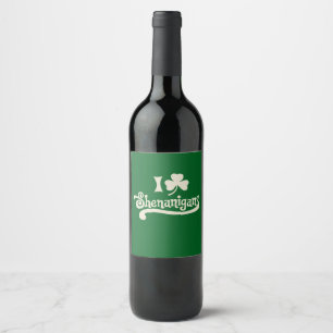 Étiquette Pour Bouteilles De Vin J'adore les Clover Shamrock St Patrick's