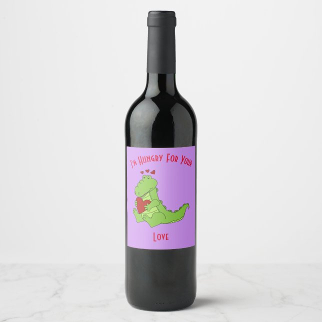 Étiquette Pour Bouteilles De Vin J'ai faim de ton amour (Devant)