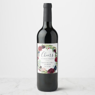 Étiquette Pour Bouteilles De Vin Jardin d'automne Bourgogne Chevaux Mariages Étique