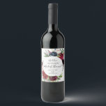 Étiquette Pour Bouteilles De Vin Jardin d'automne | Proposition de la servante d'ho<br><div class="desc">Ce jardin d'automne | burgundy maid of honneur proposition vin étiquette est parfait pour un mariage de automne. Le design présente de magnifiques fleurs d'aquarelle rose vif, rouge, marine et bordeaux, des fleurs et des feuilles verts disposés dans un cadre floral automnal animé. Customisez le étiquette de bouteille de vin...</div>