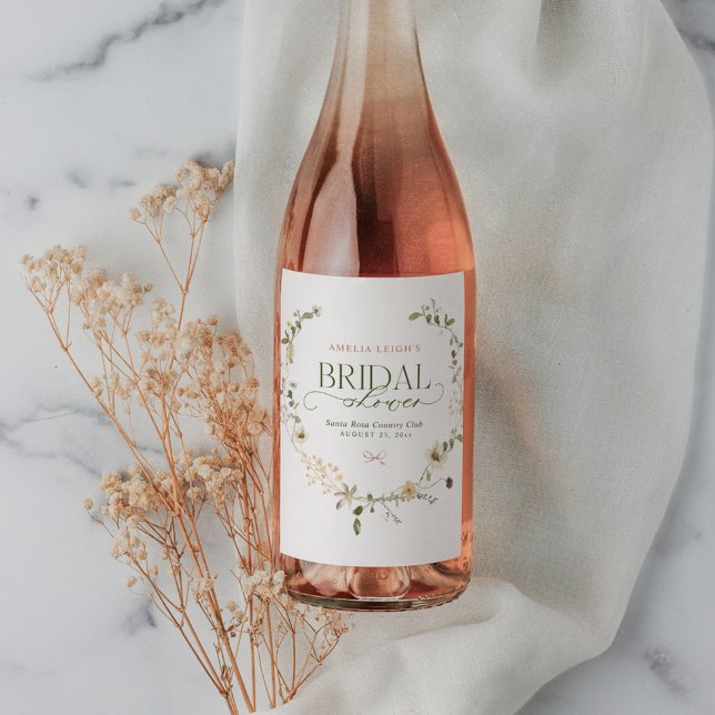 Étiquette Pour Bouteilles De Vin Jardin de conte de fées fantaisiste et nœuds pour  (Créateur téléchargé)