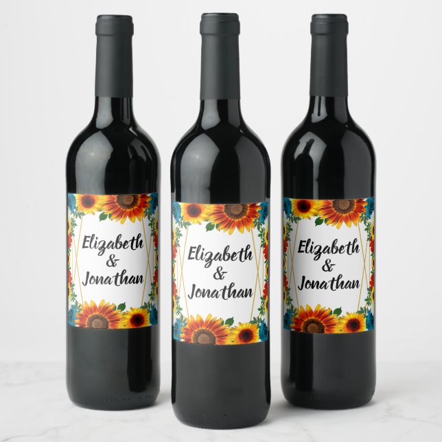 Étiquette Pour Bouteilles De Vin Jardin été Floral géométrique (Bouteilles)