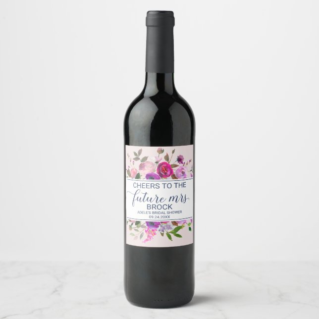 Étiquette Pour Bouteilles De Vin Jardin romantique à la joie de l'avenir Mme. (Devant)
