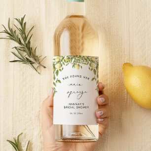 Étiquette Pour Bouteilles De Vin Jaune Citron Sorrento Méditerranéen Enterrement de