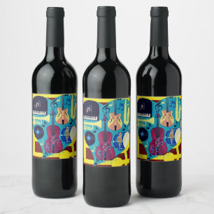 Étiquette Pour Bouteilles De Vin Jazz Blues