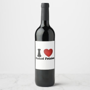 Étiquette Pour Bouteilles De Vin Je adore les pommes de terre écrasées Cadeau de dî
