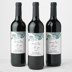Étiquette Pour Bouteilles De Vin Je ne peux pas boire ça, tu peux Faire-part de gro