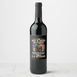 Étiquette Pour Bouteilles De Vin Je ne suis pas un héros ni une légende Je suis un