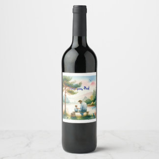 Étiquette Pour Bouteilles De Vin Je t'aime, papa