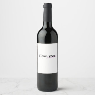 Étiquette Pour Bouteilles De Vin Je t'aime plus Typography Design polices mixtes