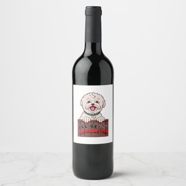Étiquette Pour Bouteilles De Vin Je te surveillerai (Devant)
