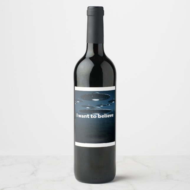Étiquette Pour Bouteilles De Vin Je veux y croire (Devant)