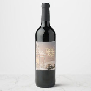 Étiquette Pour Bouteilles De Vin Je vous souhaite le meilleur Noël qui soit, Lanter
