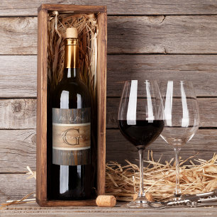 Étiquette Pour Bouteilles De Vin Jeu de Étiquette de Mariage de vin en bois rustiqu