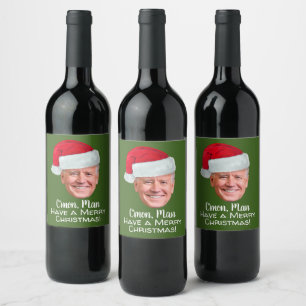 Étiquette Pour Bouteilles De Vin Joe Biden Santa Hat C'mon Man - Joyeux Noël