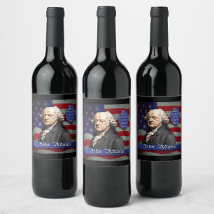 Étiquette Pour Bouteilles De Vin John Adams : 2e président des États-Unis