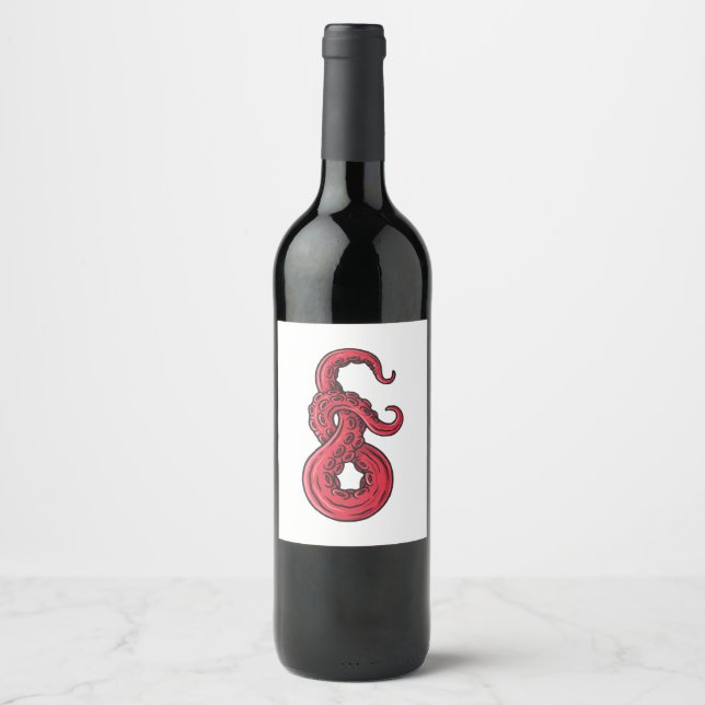 Étiquette Pour Bouteilles De Vin Joined tentacles (Devant)