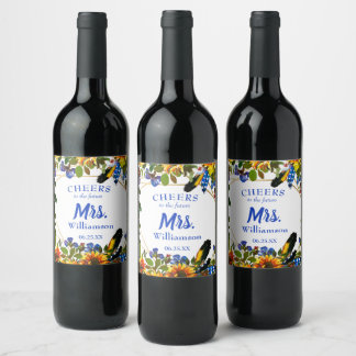 Étiquette Pour Bouteilles De Vin Joli Boho Floral Bachelorett Party
