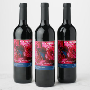 Étiquette Pour Bouteilles De Vin Joli Bouquet De Roses Rouges