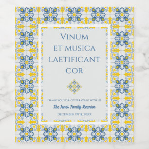 Étiquette Pour Bouteilles De Vin Joli cadre de tuiles portugaises pour Noël en fami