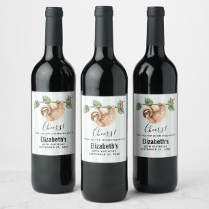 Étiquette Pour Bouteilles De Vin Joli fentes accroché à l'aquarelle vers le bas