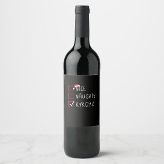 Étiquette Pour Bouteilles De Vin Joli Noël méchant patrimoine Kirghizistan