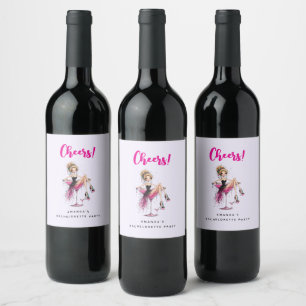 Étiquette Pour Bouteilles De Vin Jolie fille aguicheuse dans un verre à Martini Ent
