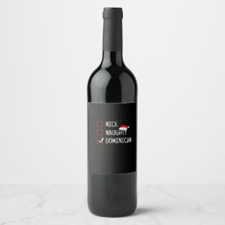 Étiquette Pour Bouteilles De Vin Jolie liste de Noël dominicaine méchante
