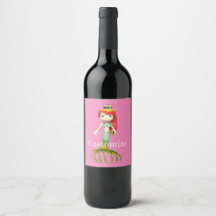 Étiquette Pour Bouteilles De Vin Jolie sorcière de sirène Déplaisante Thunder_Cove