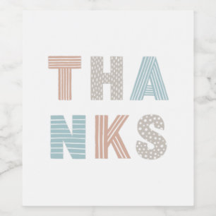 Étiquette Pour Bouteilles De Vin Jolie typographie en lettres de remerciement. Merc