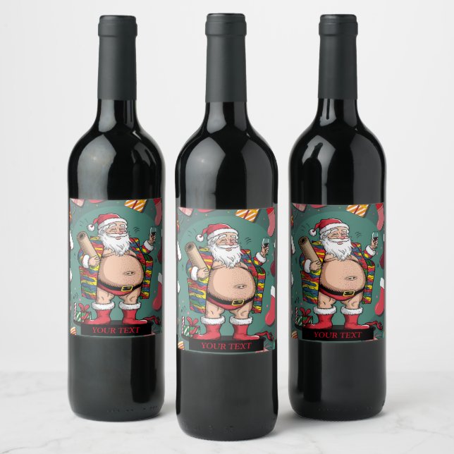 Étiquette Pour Bouteilles De Vin Jolly Happy Père Noël (Bouteilles)