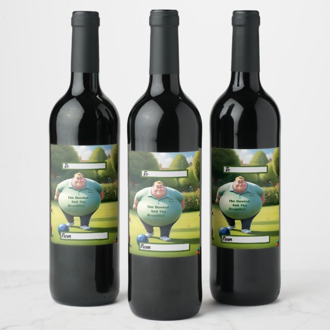 Étiquette Pour Bouteilles De Vin Jolly Lawn Bowler Man, (Bouteilles)