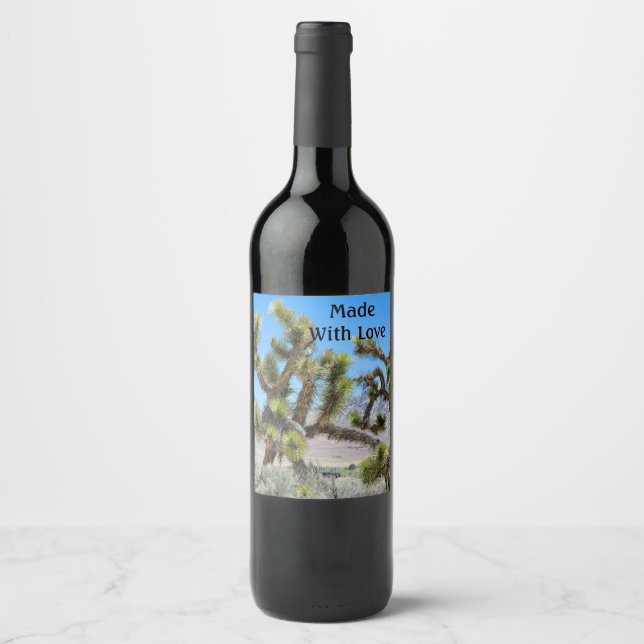 Étiquette Pour Bouteilles De Vin Joshua Tree en Californie (Devant)