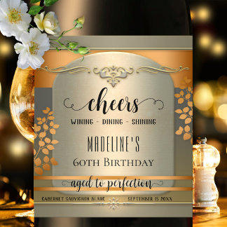Étiquette Pour Bouteilles De Vin Jouer à Script vieilli à la perfection Anniversair